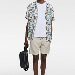 Zara Men’s Cotton Relaxed Fit Textured Shorts